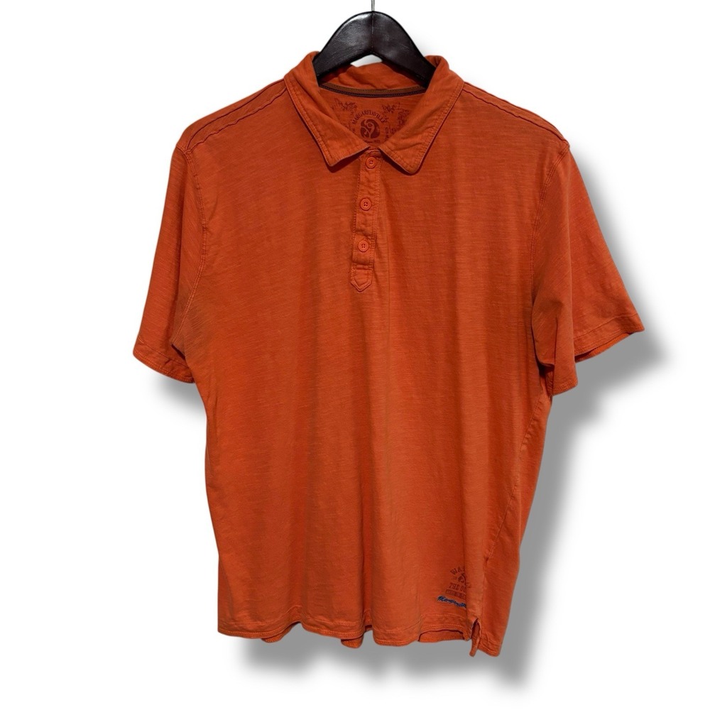 Margaritaville Men's Polo Shirt Orange‎ Size XL 22.5 x 28.5